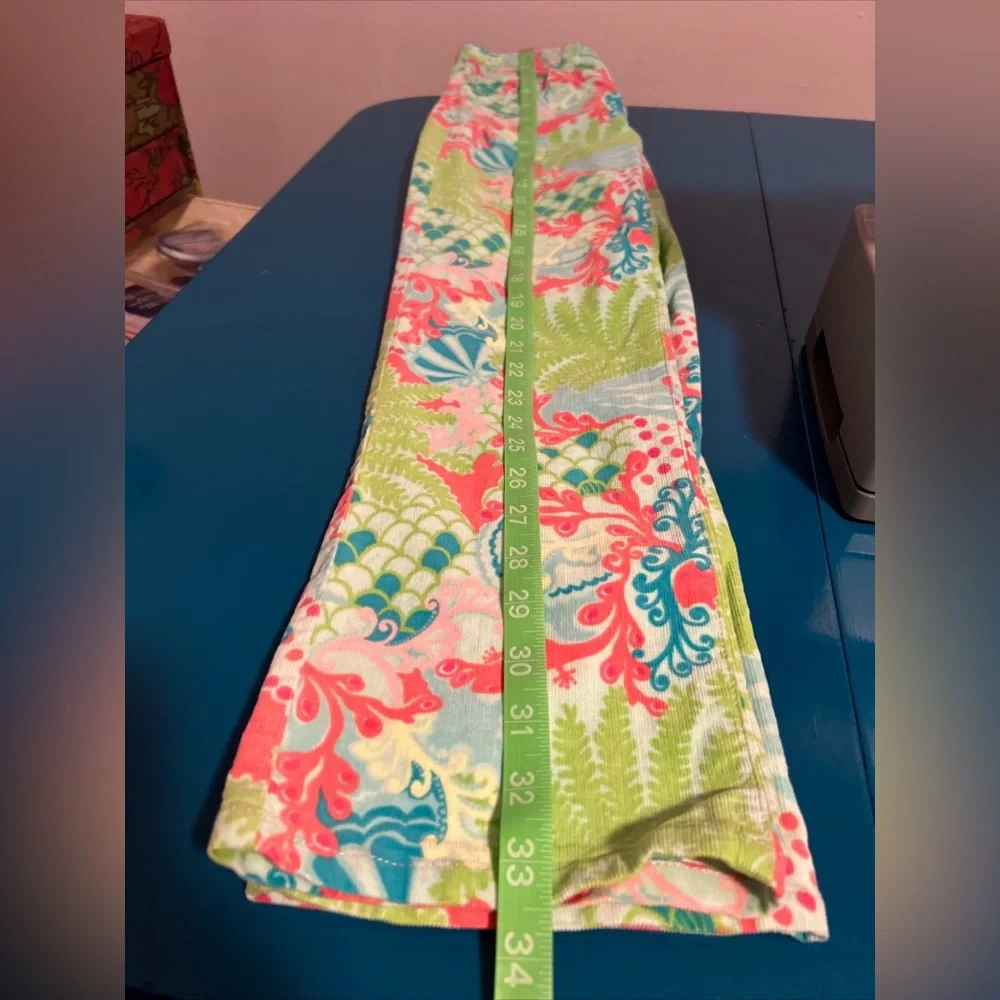 Girls Lilly Pulitzer size 10 Corduroy Colorful Pants Salamander Lizard Gecko Fun - Picture 7 of 12